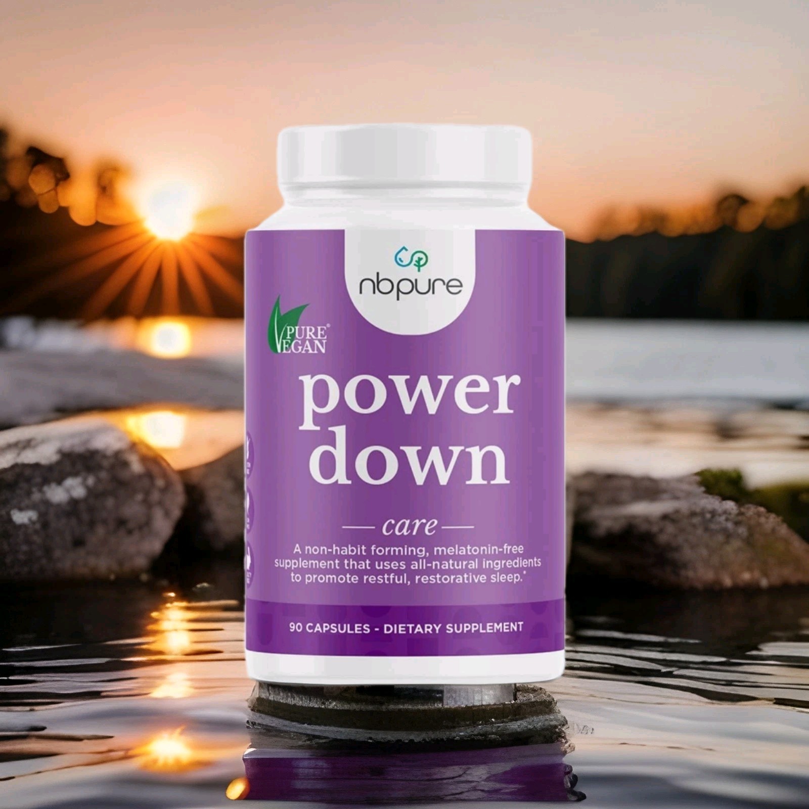 NB PURE Power Down: Natural Melatonin Free Sleep Aid Ashwagandha + 90 Count 4/26