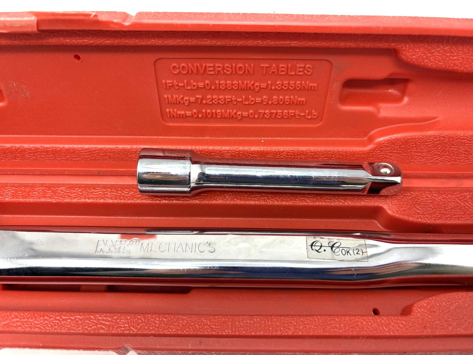 MIT Mechanics Torque Wrench 1/2" With Case Tool Mechanic