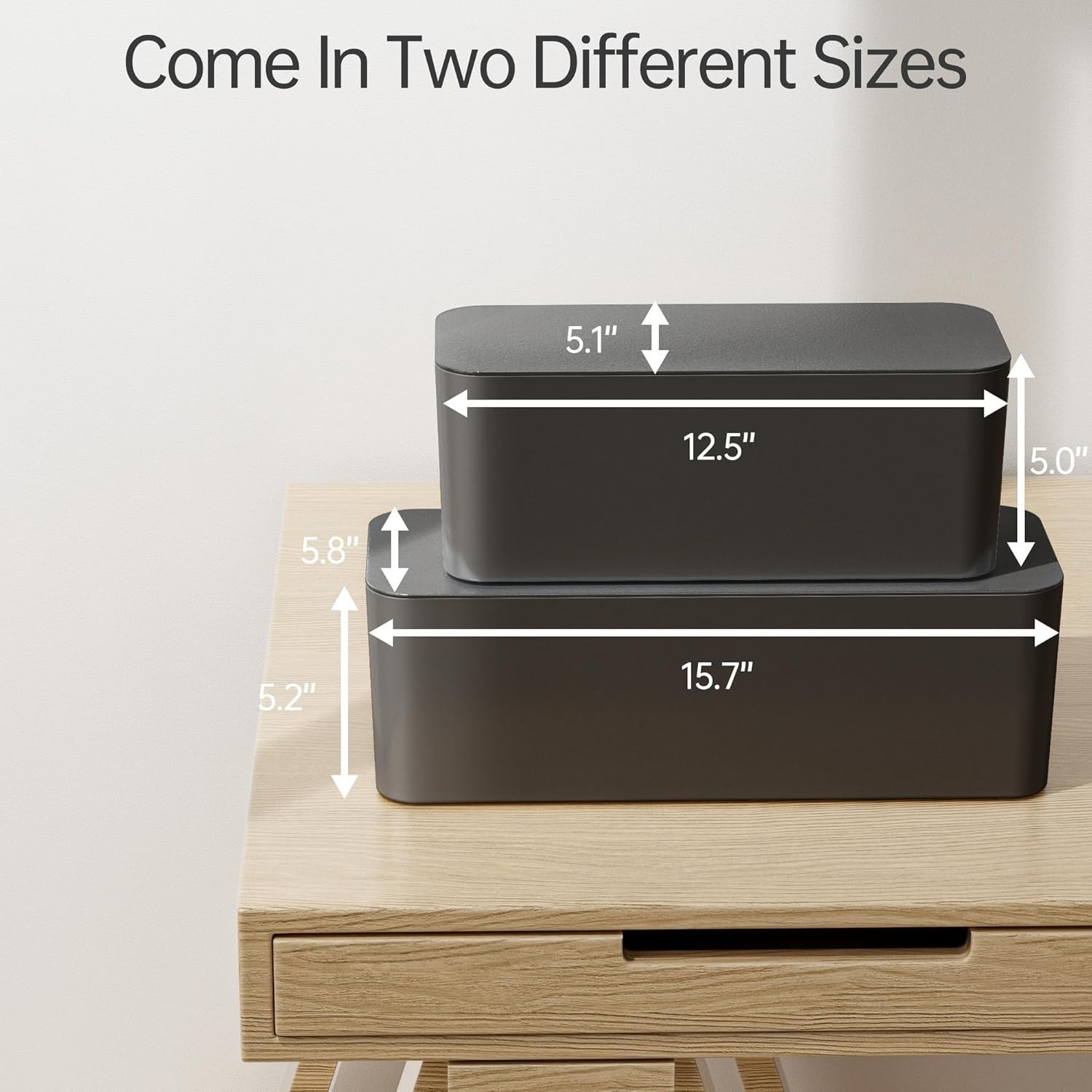 2 Pack Cable Management Box, Pet Friendly Cable Box Organizer for Home & Offi...