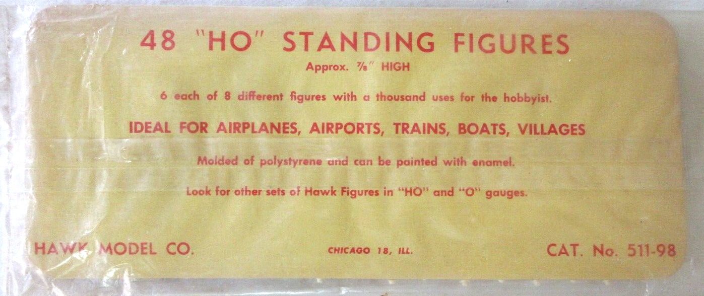 HO Scale Hawk Models, 48 Unpainted Standing Figure Set #511-98