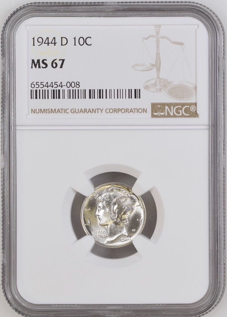 1944-D 10C  Mercury Dime NGC MS67     6554454-008