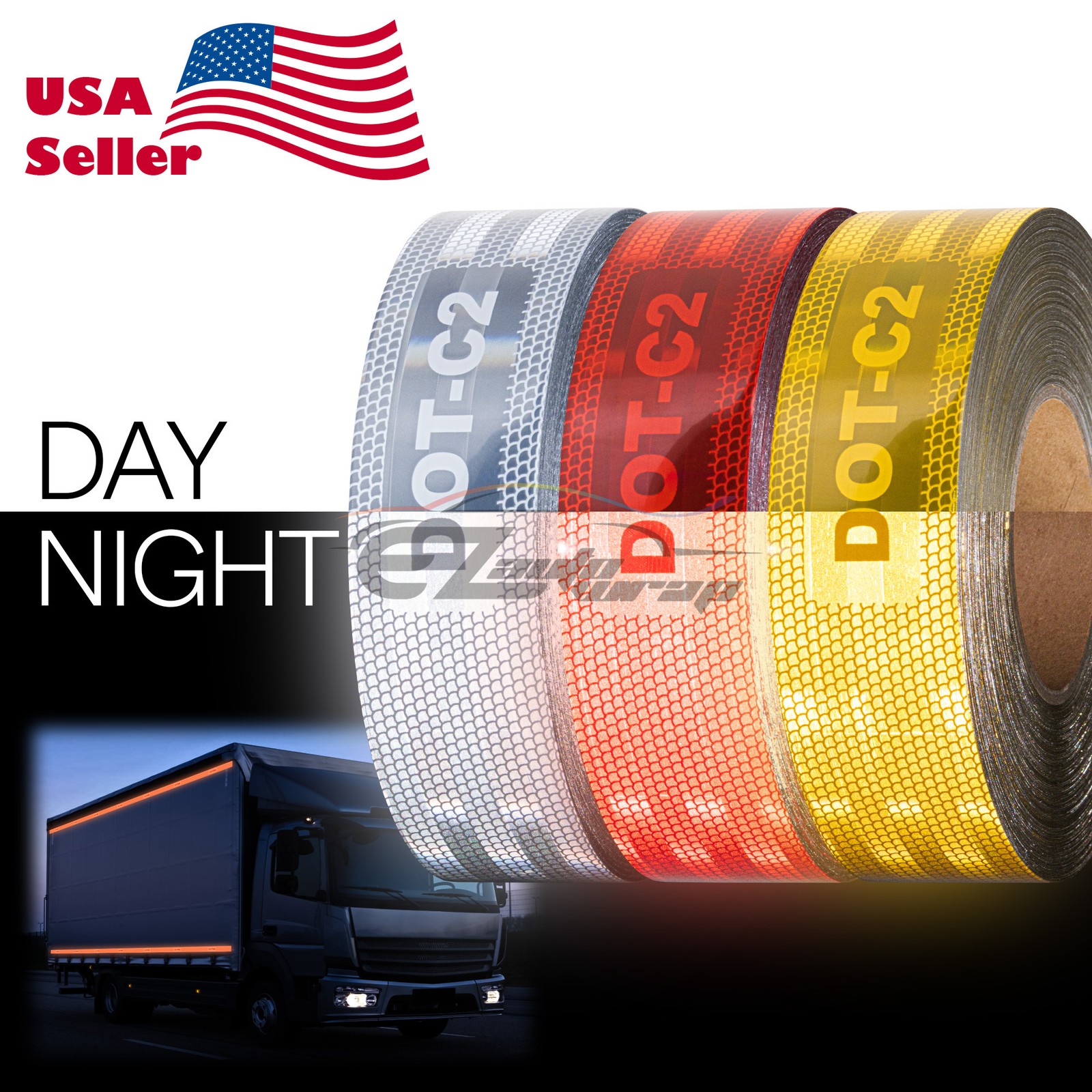 Conspicuity Reflective DOT-C2 Tape Roll Warning Sign 2"x150' Truck Trailer RV
