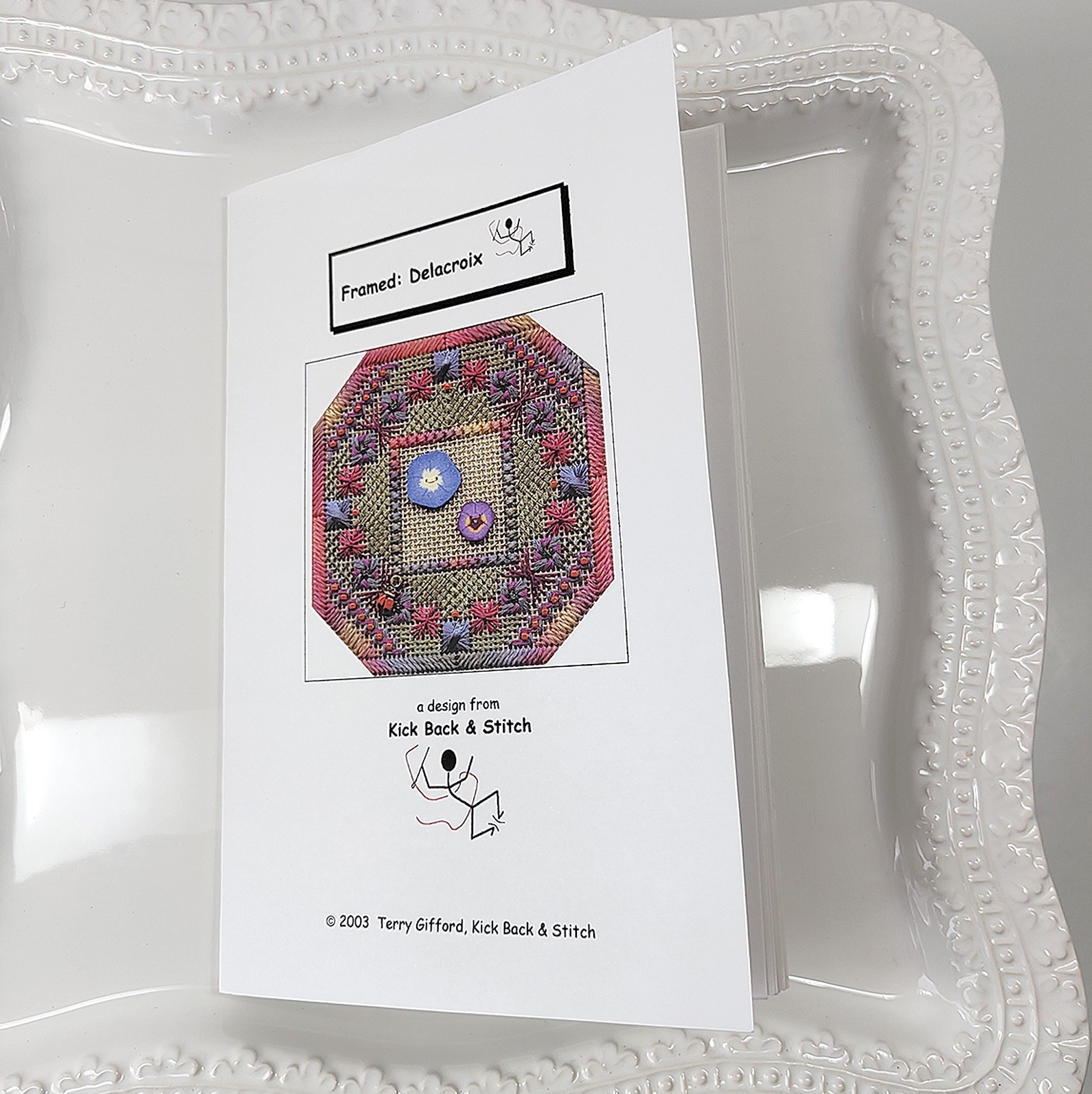 Delacroix Needlepoint Pattern '03 Gifford Kick Back & Stitch Geometric Booklet