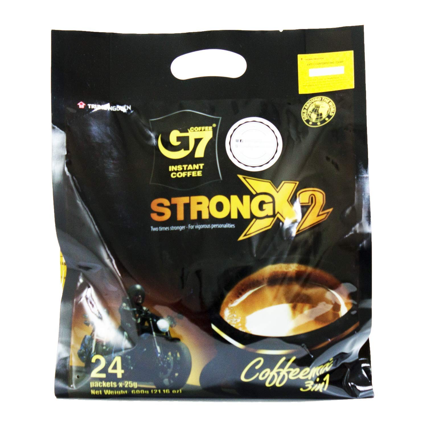 — G7 Strong X2 3 in 1 Instant Coffee — Roasted Ground Coffee Blend w/Non-dair...