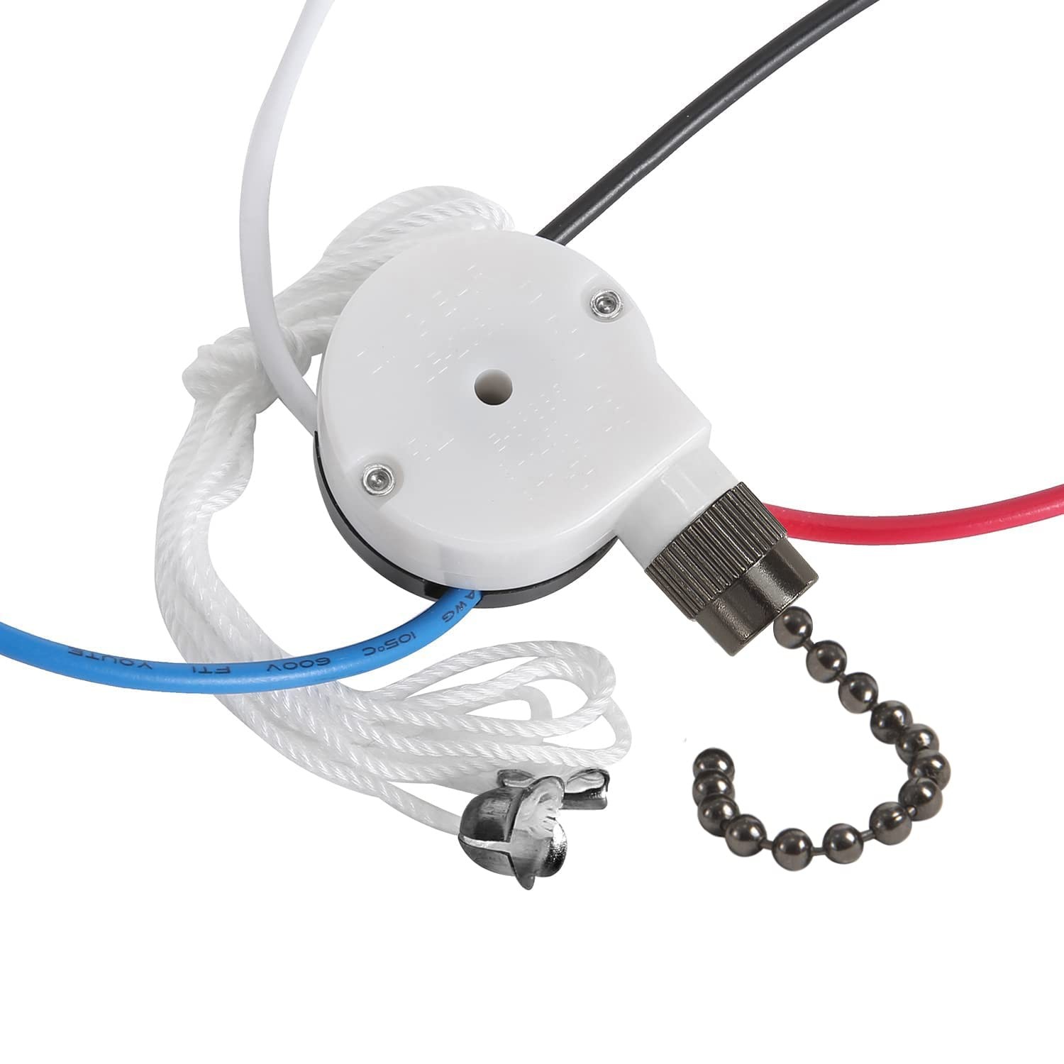 Ceiling Fan Switch Kit Zing Ear ZE-208S E89885 3 Speed 4 Wire Fan Switch Pull...