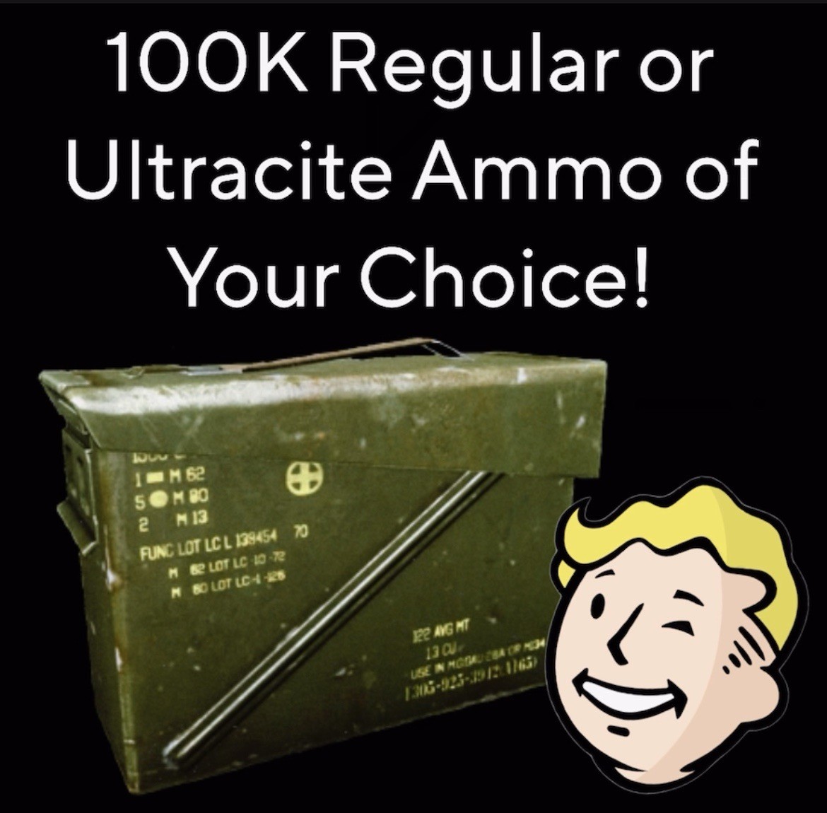 FALLOUT 76 ☢️ 100,000X ANY AMMO OF YOUR CHOICE: REGULAR OR ULTRACITE PS4/PS5