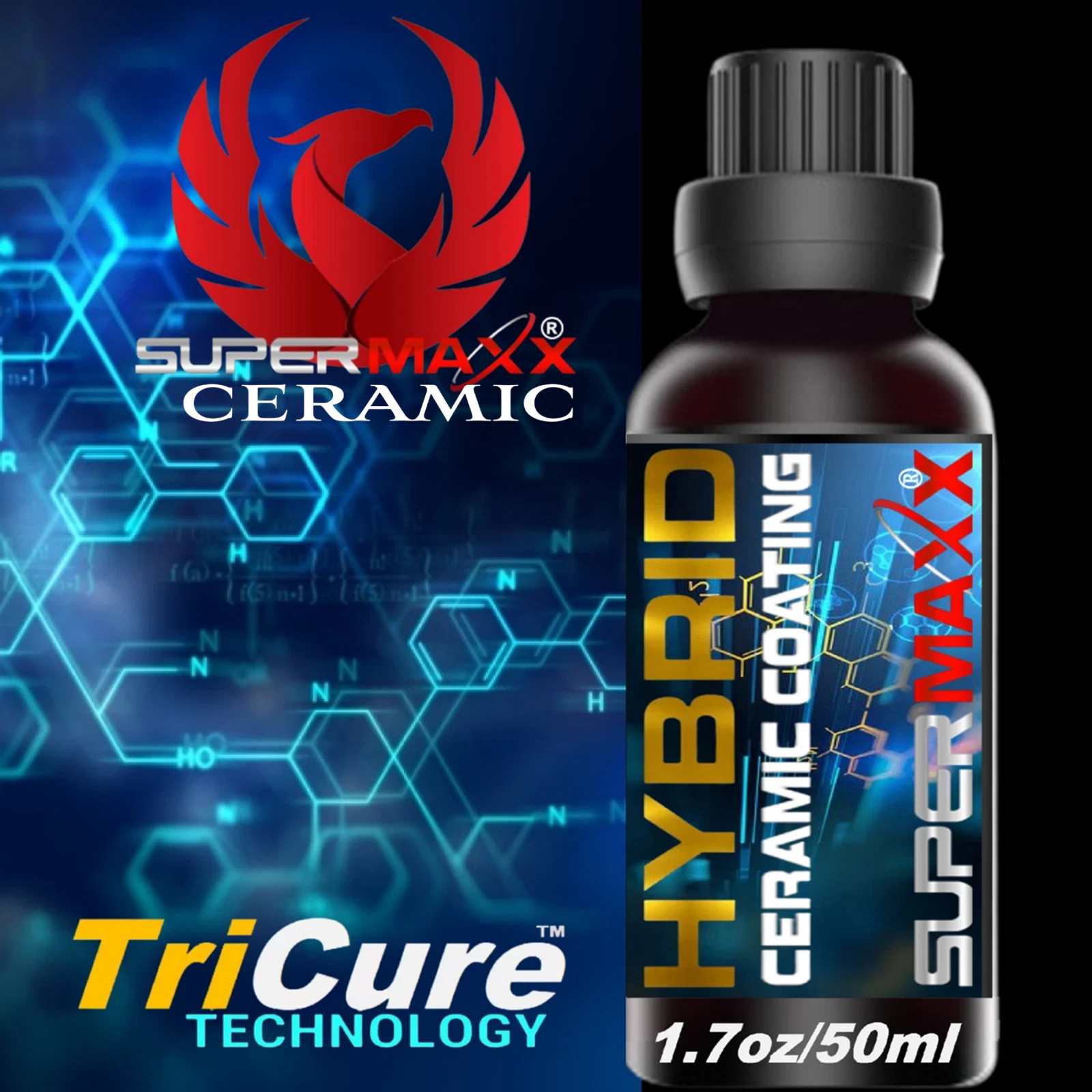 CERAMIC CAR COATING 10 YEAR "ADVANCED HYBRID PAINT PROTECTION" 1 OZ/30ML - "KIT"