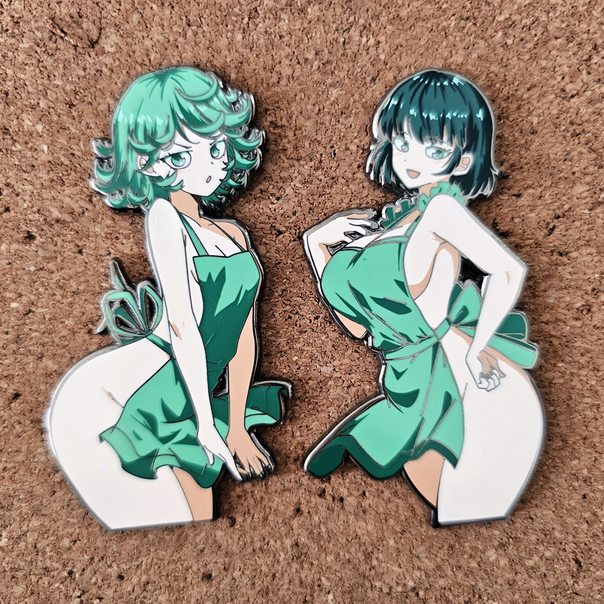 One Punch-Man Tatsumaki & Fubuki high-quality Enamel Metal Badge Pin Rare