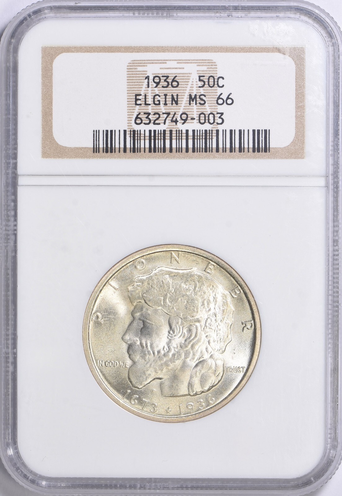1936 Elgin Commemorative Half Dollar NGC MS66