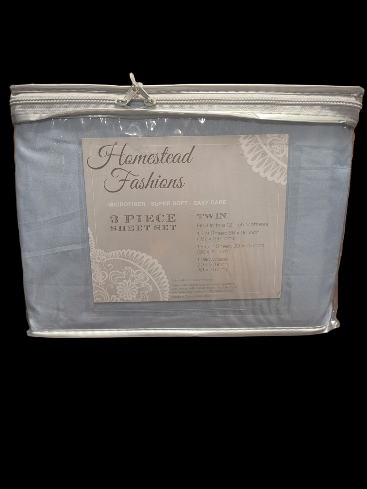 Homestead Fashion Microfiber Twin Sheet Set- 3 piece set