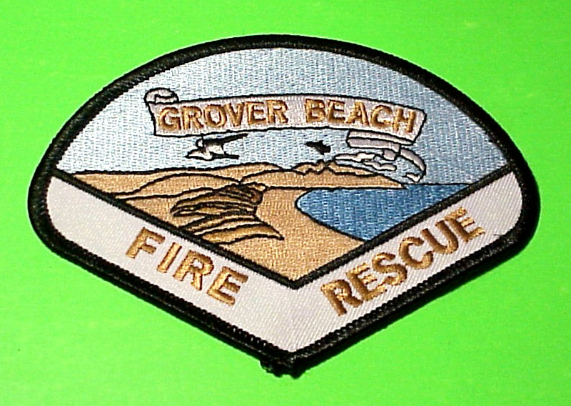 GROVER BEACH  CALIFORNIA  3 1/2 x 4 1/2"   CA  FIRE DEPT. PATCH  FREE SHIPPING!!