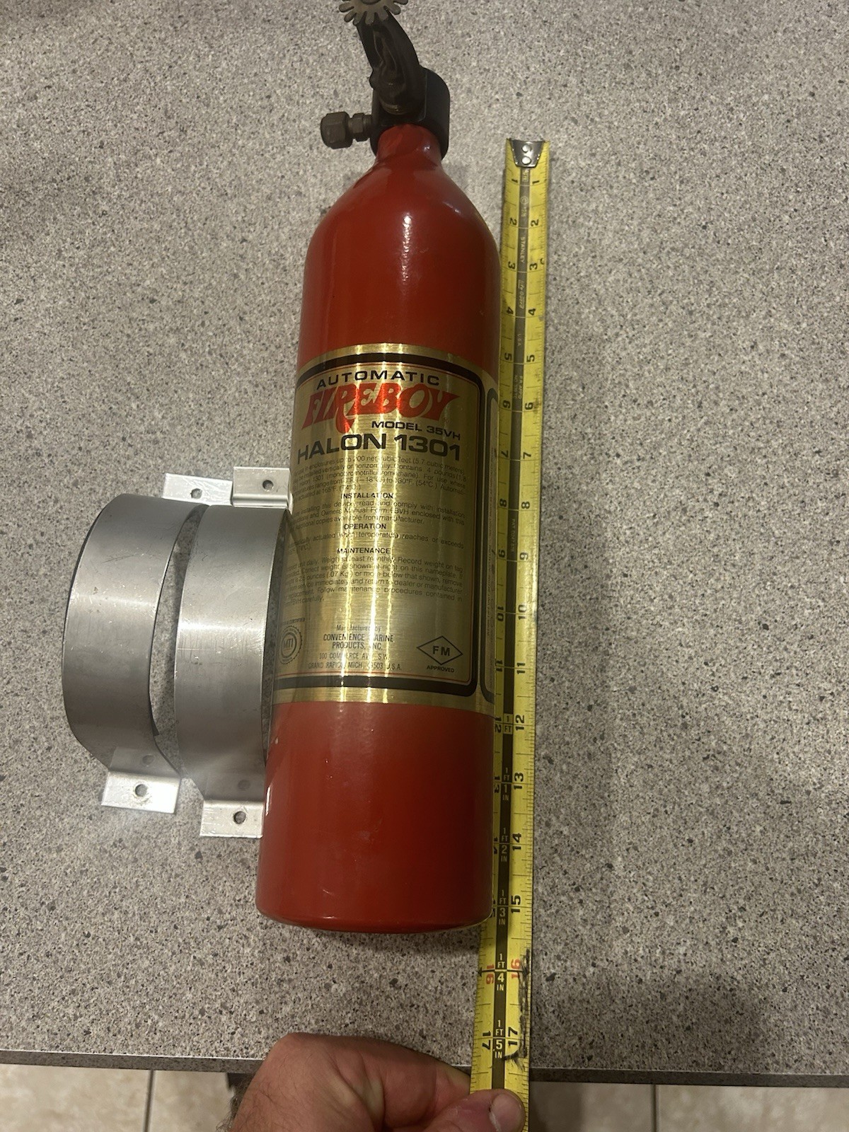 Automatic Fireboy 35VH Marine Fire Extinguisher. Spec Weight