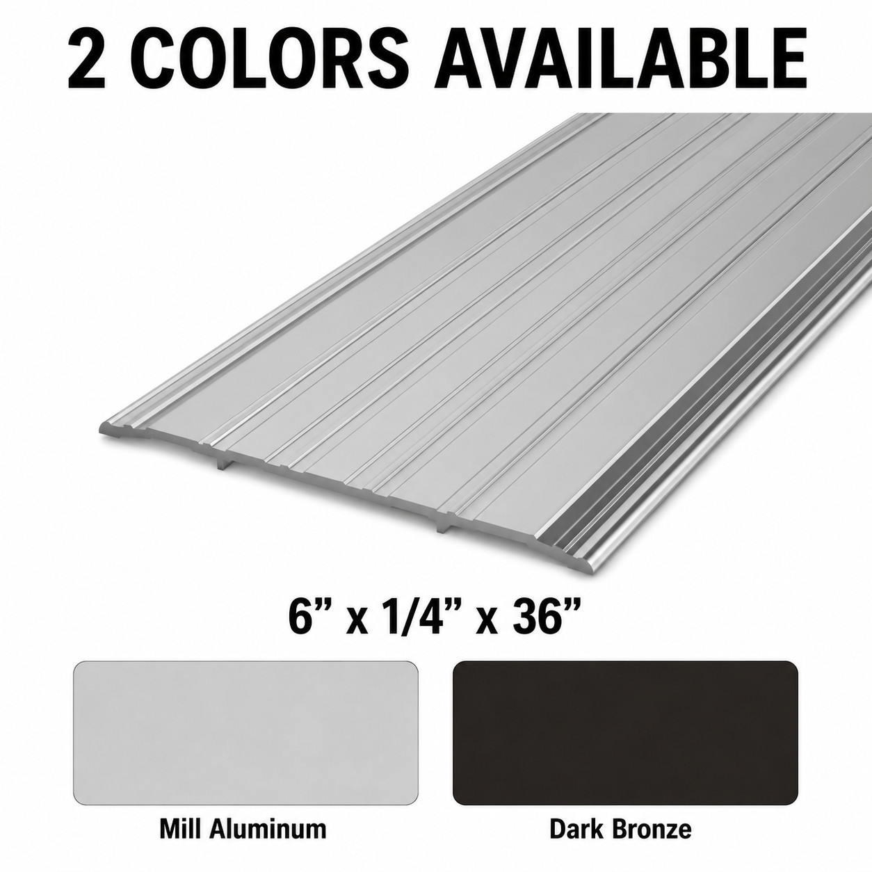 6" ADA Aluminum Door Threshold 36" x 1/4" Commercial Saddle Sill