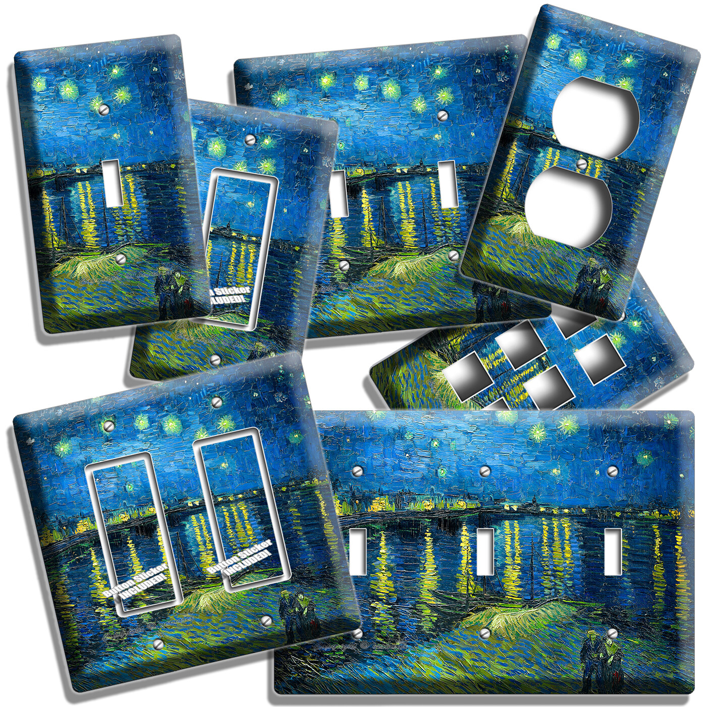 VAN GOGH STARRY NIGHT OVER ROME PAINTING LIGHT SWITCH OUTLET WALL PLATE ROOM ART
