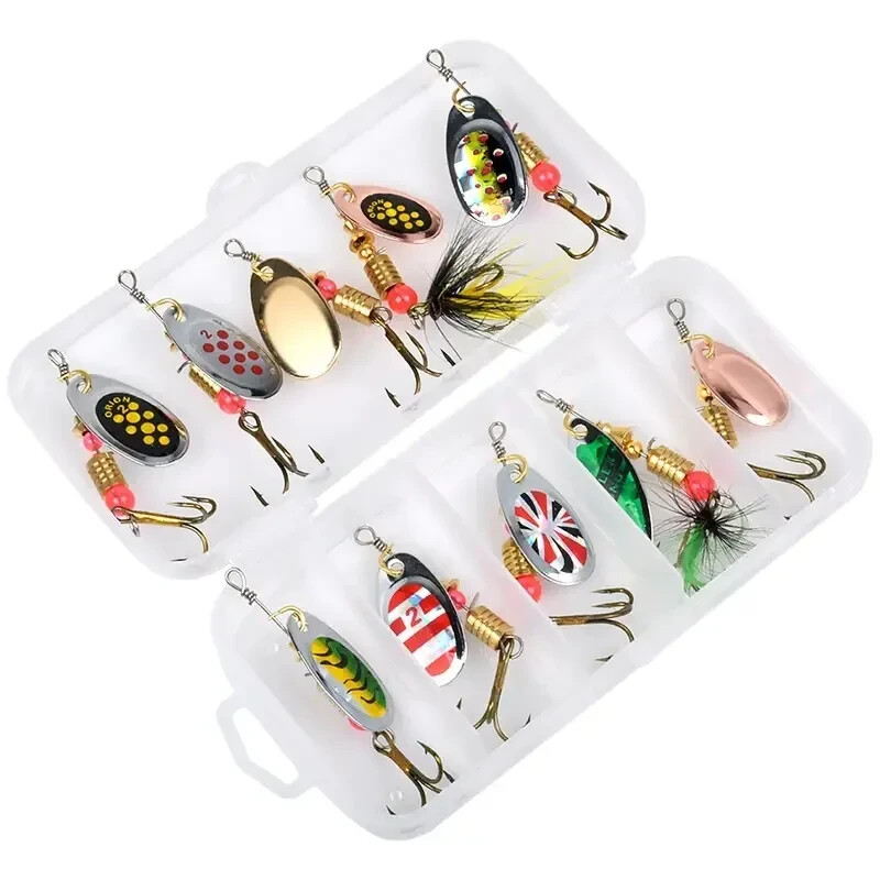 10pcs Spinners Bait Kit -  for Trout, Pike, Perch, Bass & Salmon FREE SHIPPING