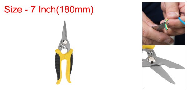 7 Inch Industrial Scissors Shears with Black Yellow Handle