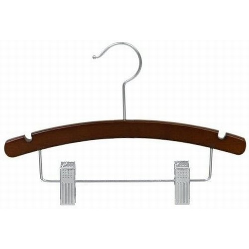 14" Walnut Arched Wood Combination Hanger (pack of 25)