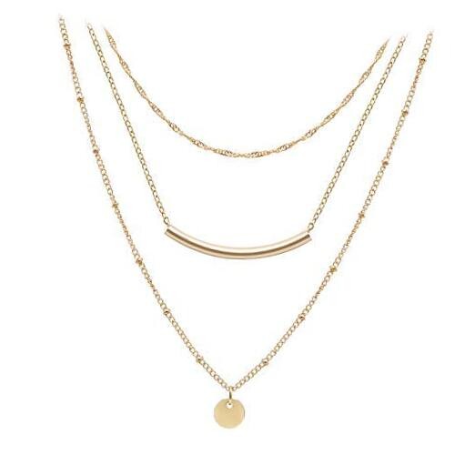 Dainty Layered Choker Necklaces Handmade Gold Chain,Elegant,Gold Plated,Simple