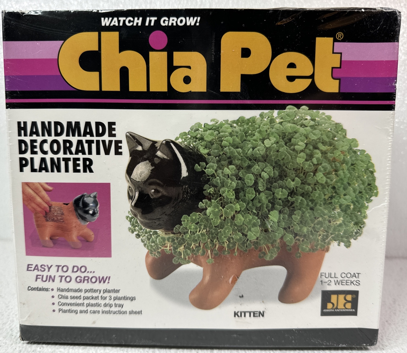 CHIA PET KITTEN - Handmade Decorative Planter - Factory Sealed