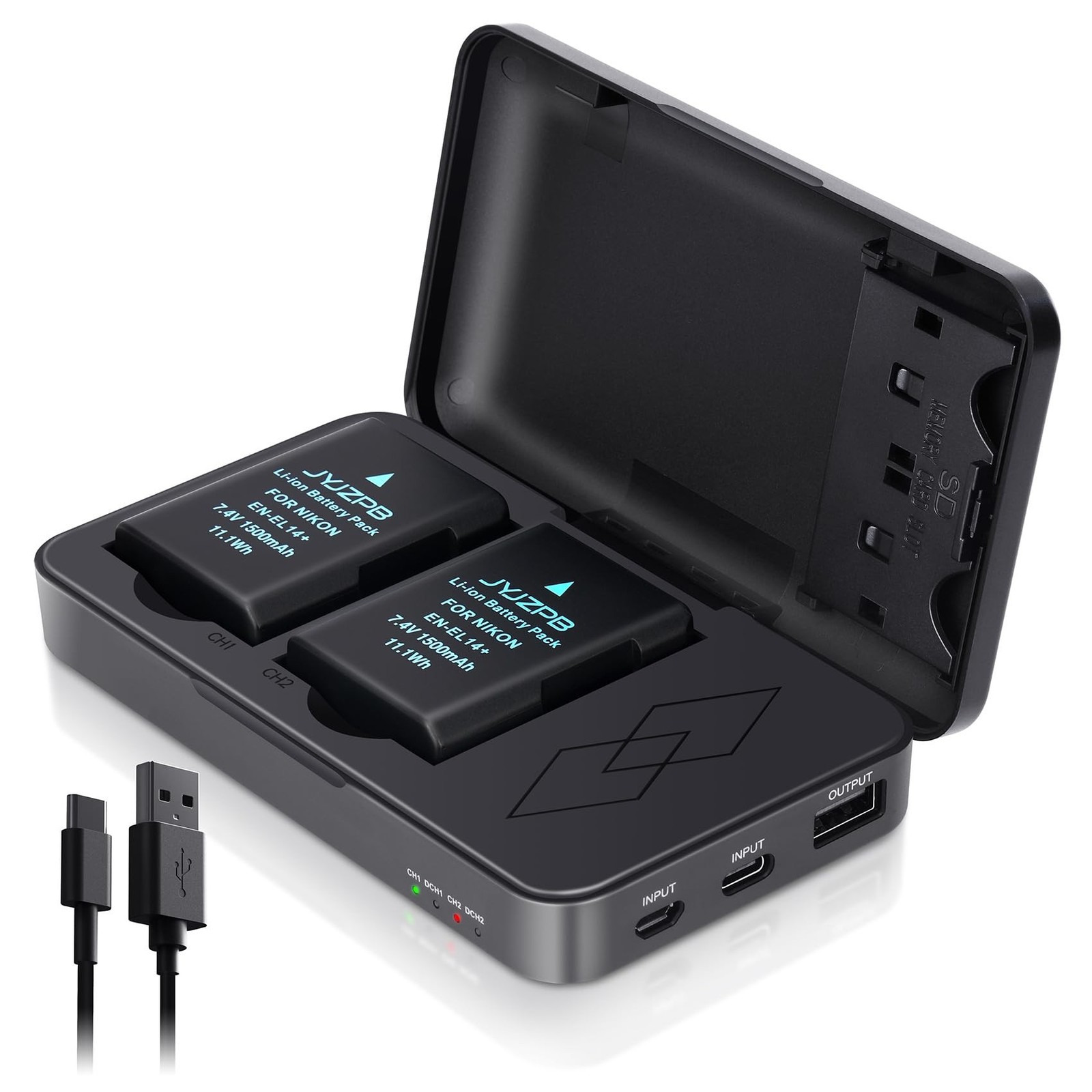 JYJZPB EN-EL14 EN-EL14A Battery Pack for Nikon D3200 D3500 D5100 D3100 D3400 ...