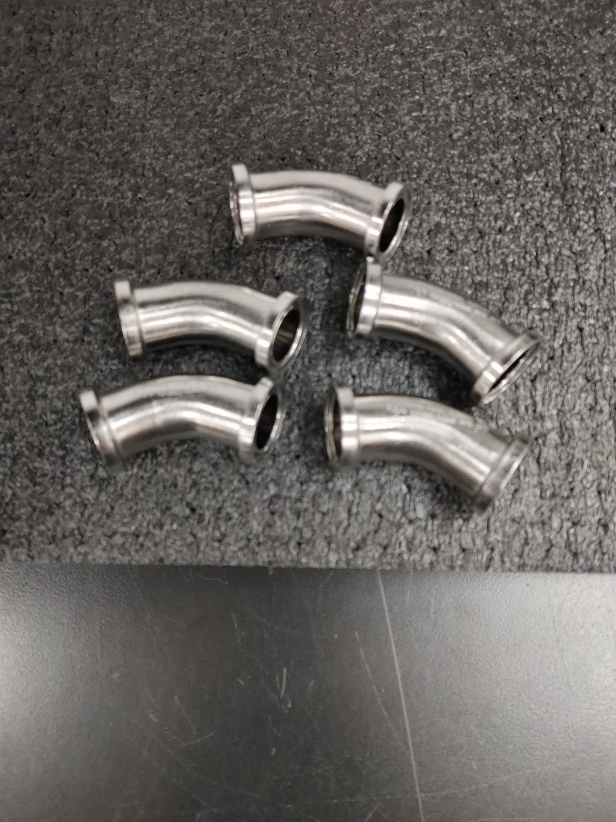 Lot of 5 ADVANCE T316L ASME BPE SF6 90 Degree 316L SS Tri Clamp Elbow Fitting