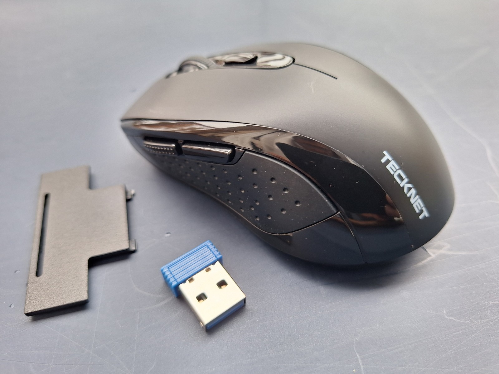 Portable Tecknet Bluetooth 2.4G Wireless Mouse 4800 DPI Black Computer Mouse