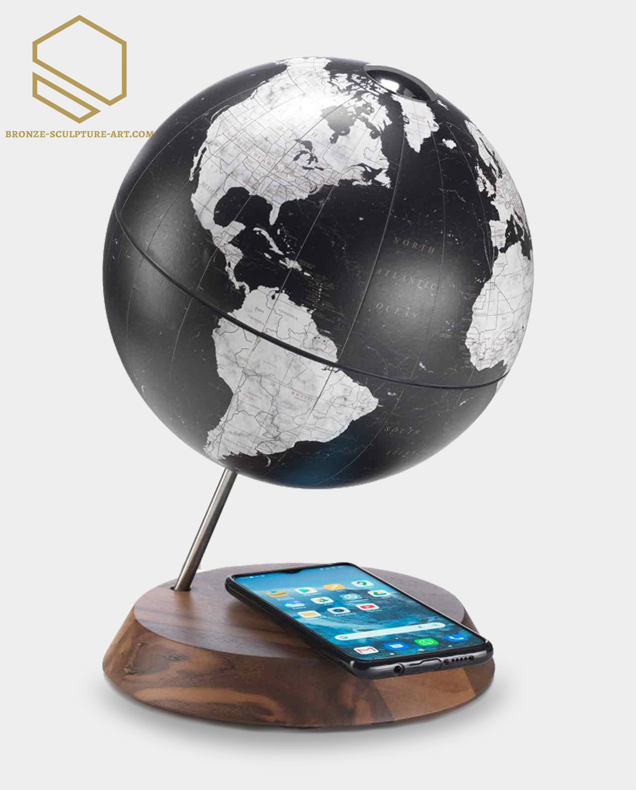Zoffoli Bridge Black Desk Globe – Elegant and Modern Decorative Globe