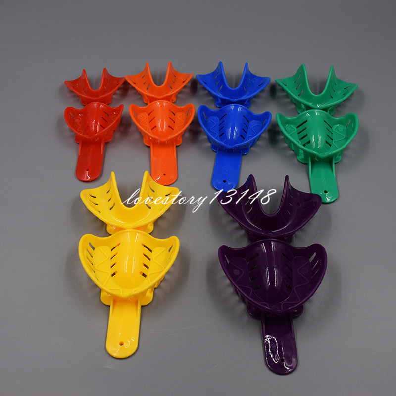12 Pcs Dental Impression Tray Plastic 6 Sizes Autoclavable L/M/S Adult/Child U/L