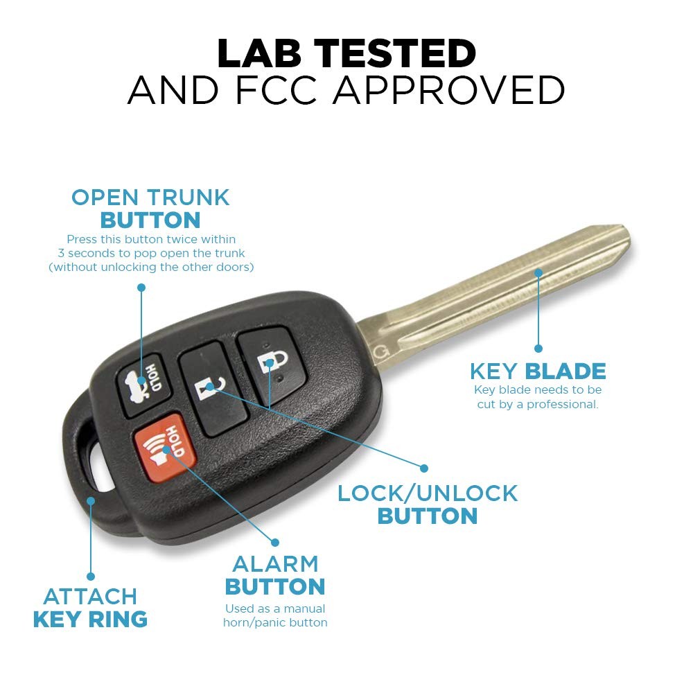 Keyless2Go Replacement For Keyless Entry Remote Car Key For Vehicles That Use
