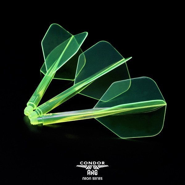 CONDOR AXE DART SHAFT/FLIGHT SMALL FLIGHT EX-LONG SHAFT  NEON YELLOW