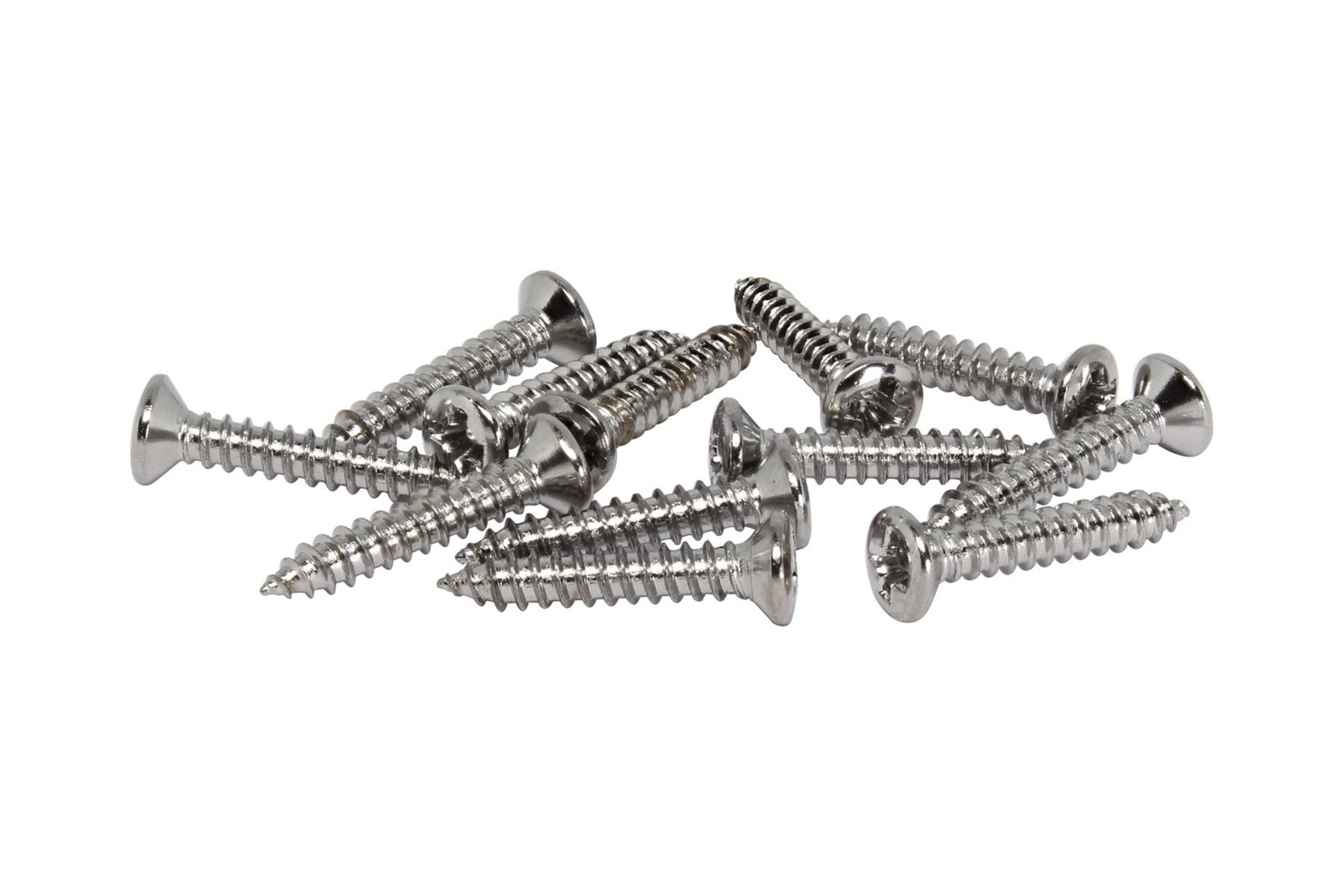 #3 x 9/16" Phillips Oval Head Wood Screw - misc guitar hardware - Chrome
