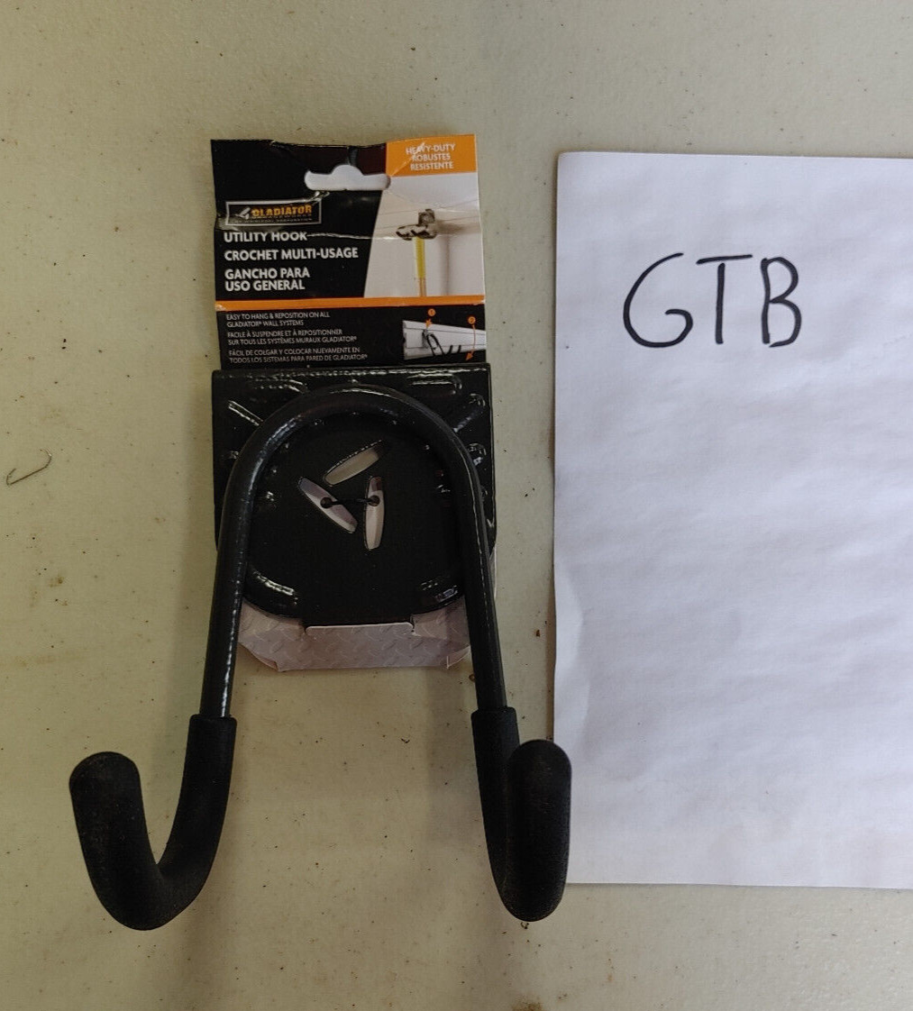 Gladiator Utility Hook 4.5-in Black Steel Utility Hanger Holds 50lbs (V2DE)