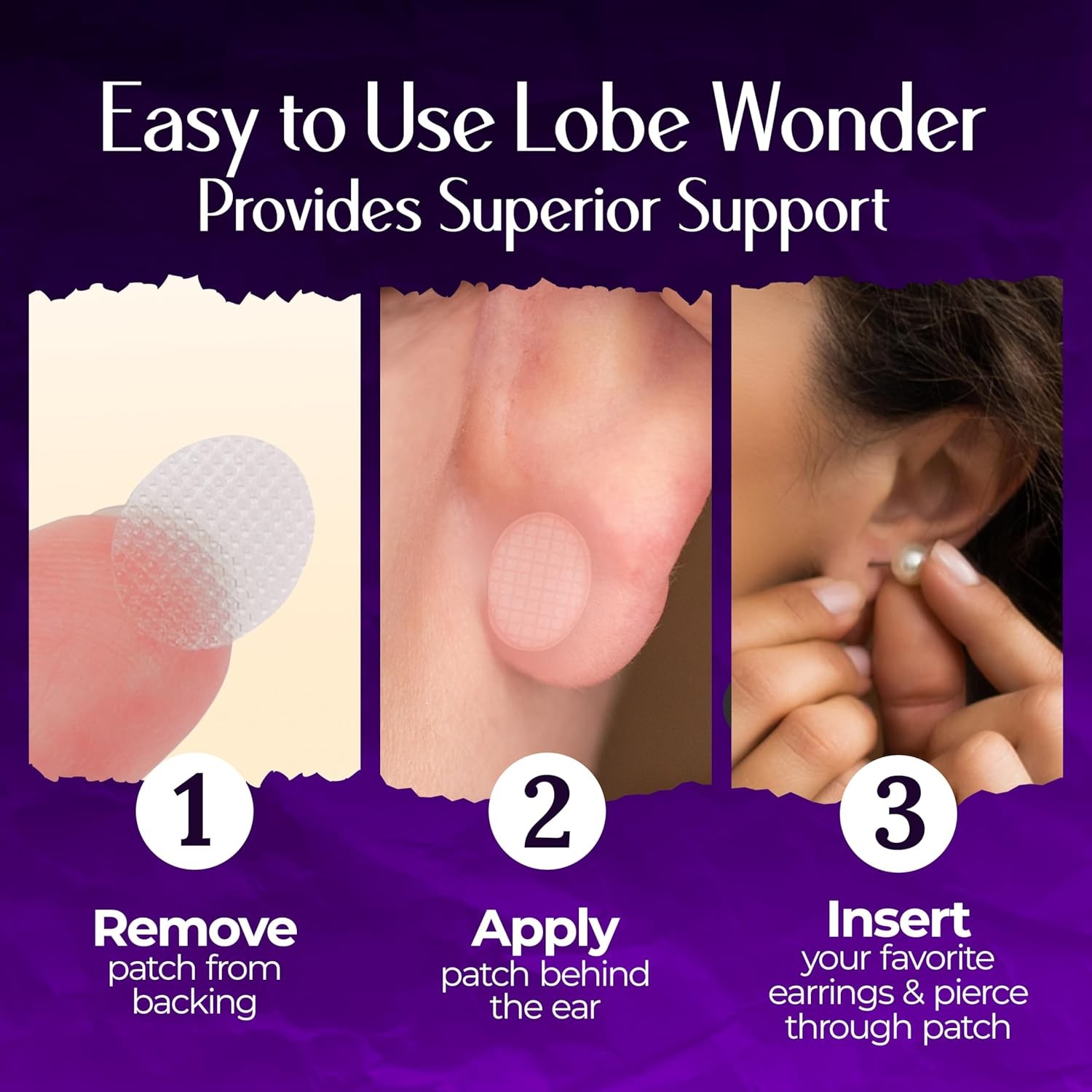 Lobe Wonder - The ORIGINAL Ear Support Patch for Pierced Ears -...