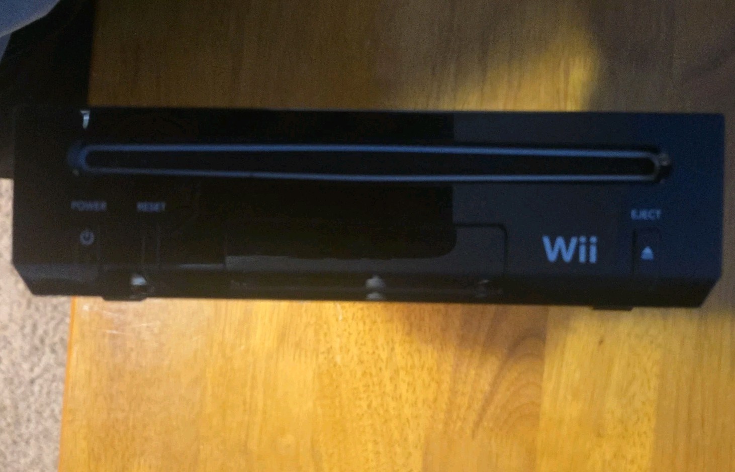 Nintendo Wii Black Console RVL-101 with Sensor Bar & Cables - Tested