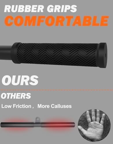 Share Straight Bar Cable Attachment with Fixed Ring, NonSlip Tricep Bar