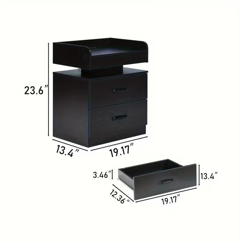 Black smart nighstand