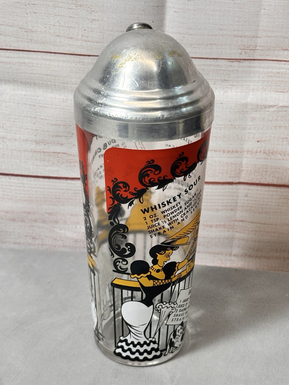 Hazel Atlas Ragtime Cocktail Shaker Glass MCM Display Only READ MORE
