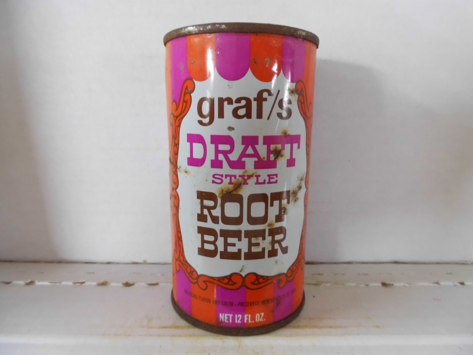 GRAF'S DRAFT STYLE ROOT BEER SODA CAN~GRAF'S BEVERAGE, MILWAUKEE, WIS