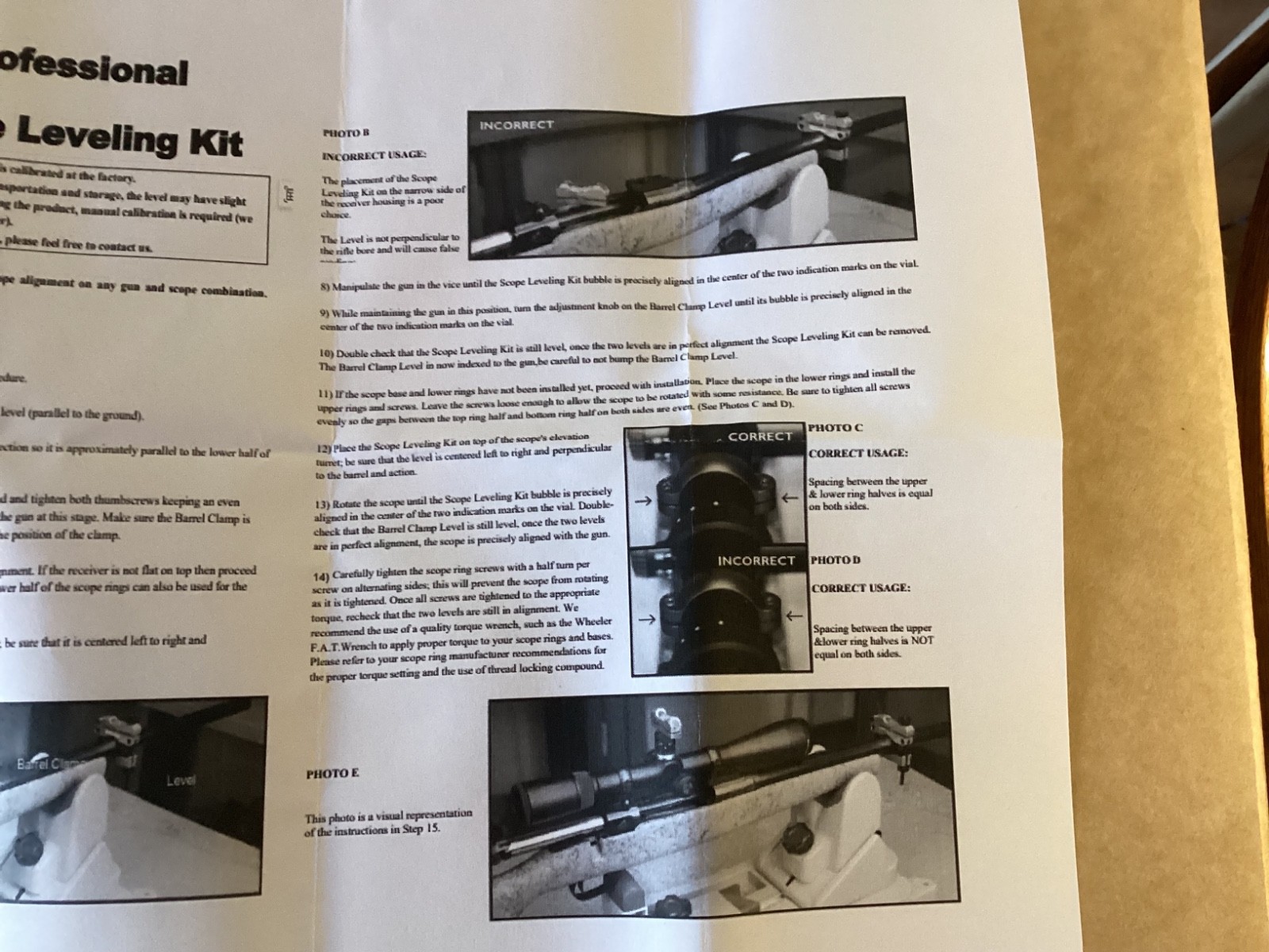 Rifle Scope Leveling Kit