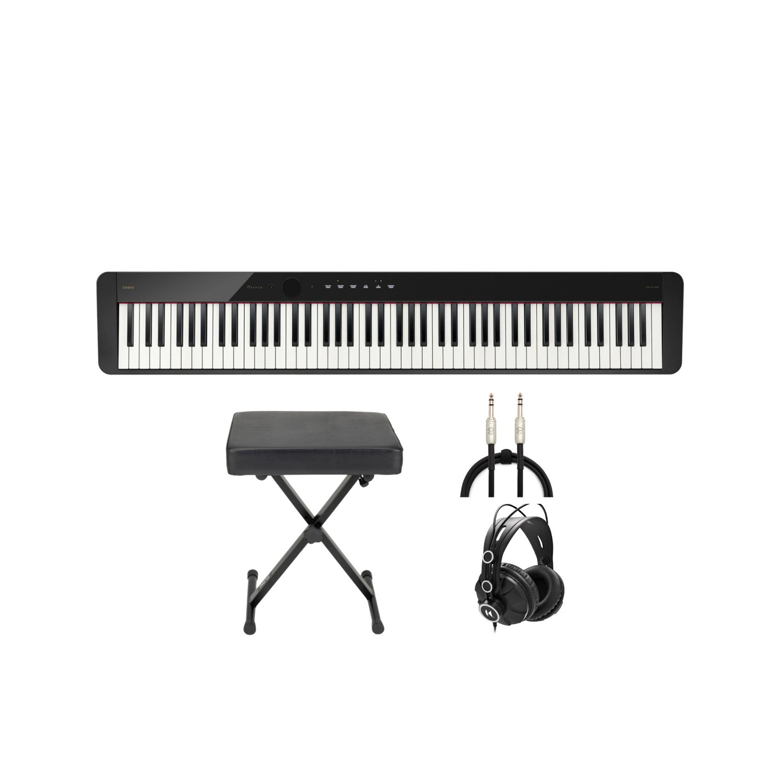 Casio Privia 88 Key Digital Piano Casio CS68 Stand Bench Bundle (Black)