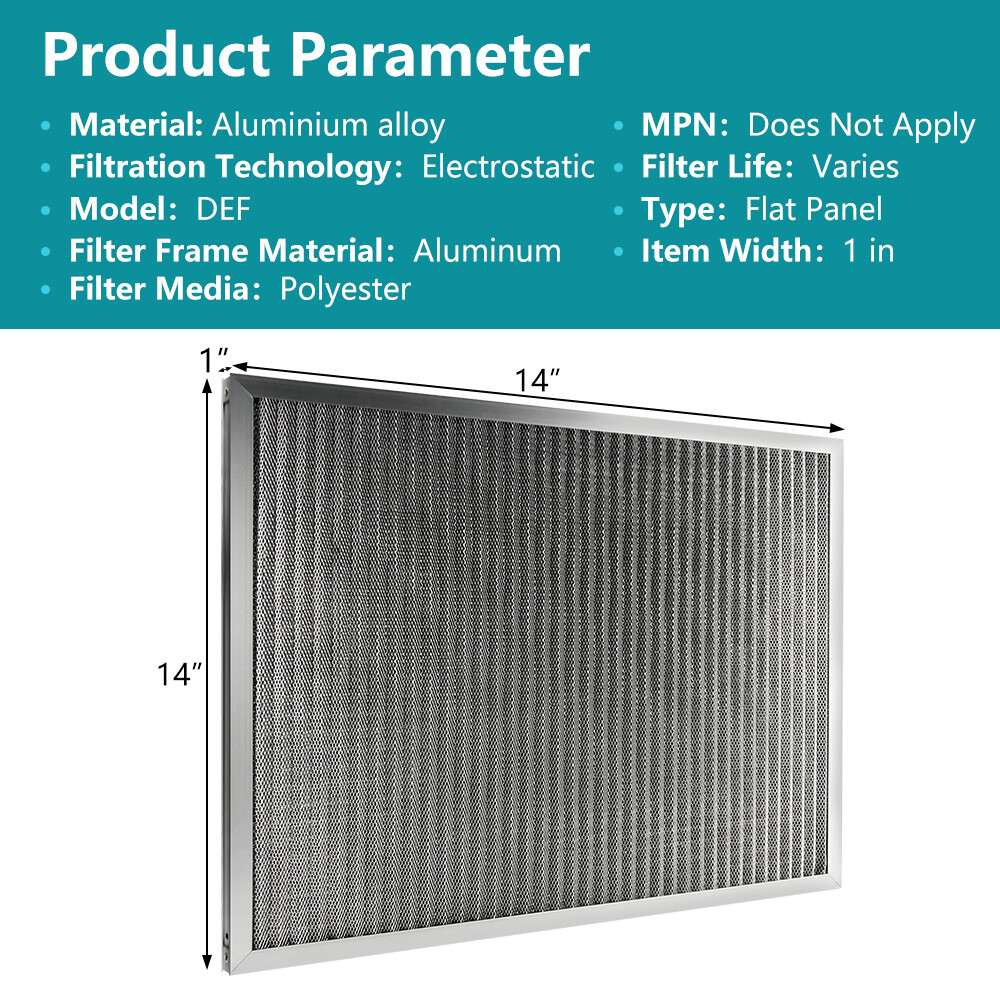 Aluminum Electrostatic Furnace Air Filter Replacement Panel for Home Office