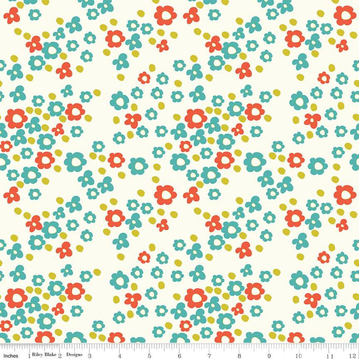 On the Bright Side Hippy Flowers Cream Sandy Gervais for Riley Blake