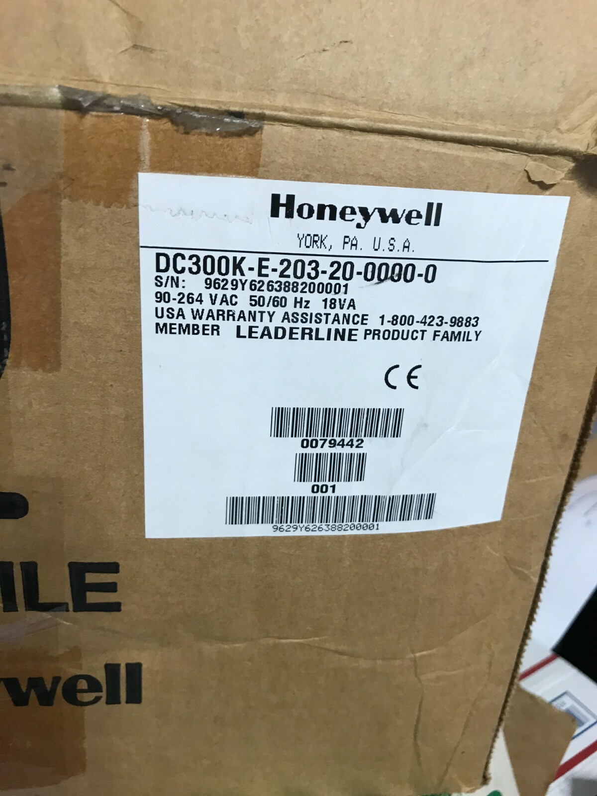 HONEYWELL DC300K-E-203-20-0000-0 TEMPERATURE PROCESS CONTROL UDC3000
