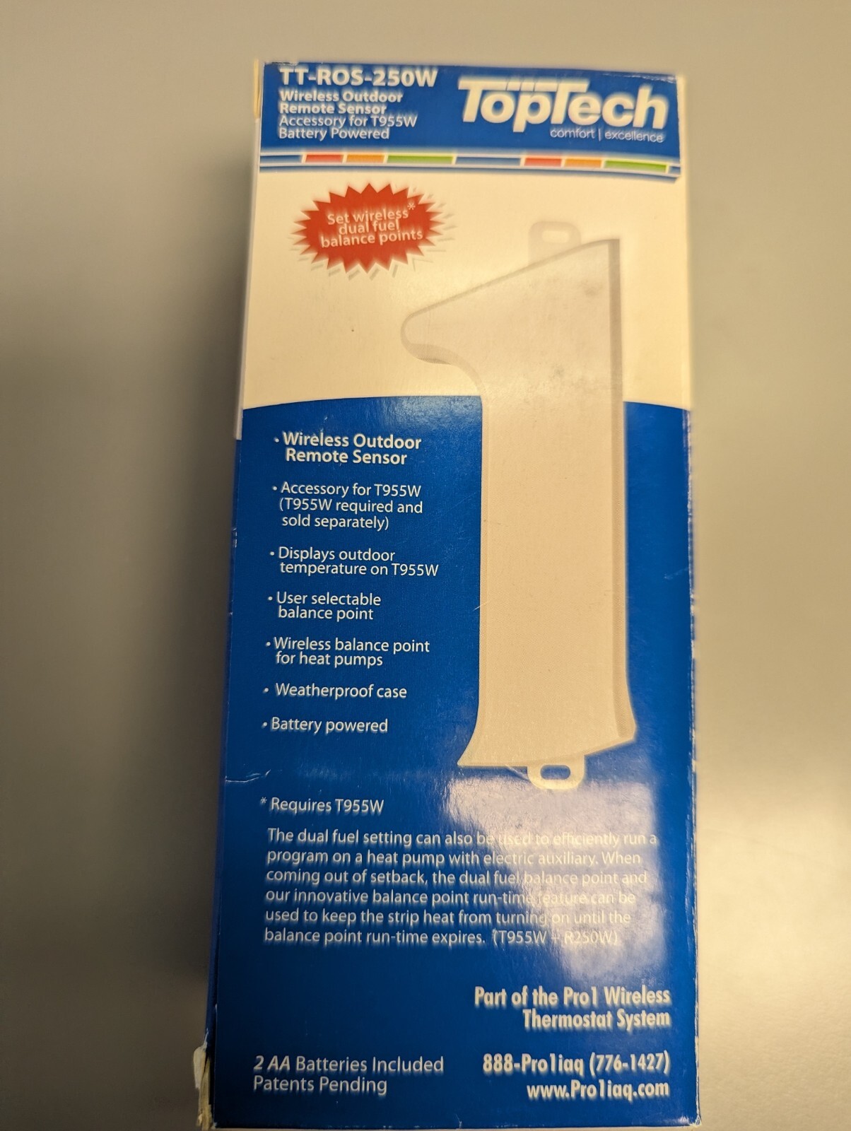 PRO1 IAQ R250W/411081 WIRELESS OUTDOOR REMOTE SENSOR 179206