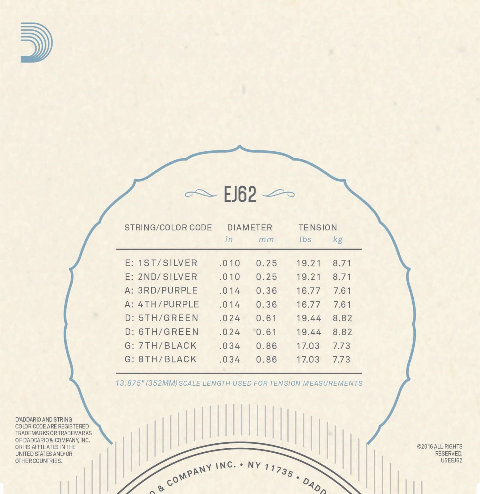 D'Addario EJ62 80/20 Bronze Mandolin Strings