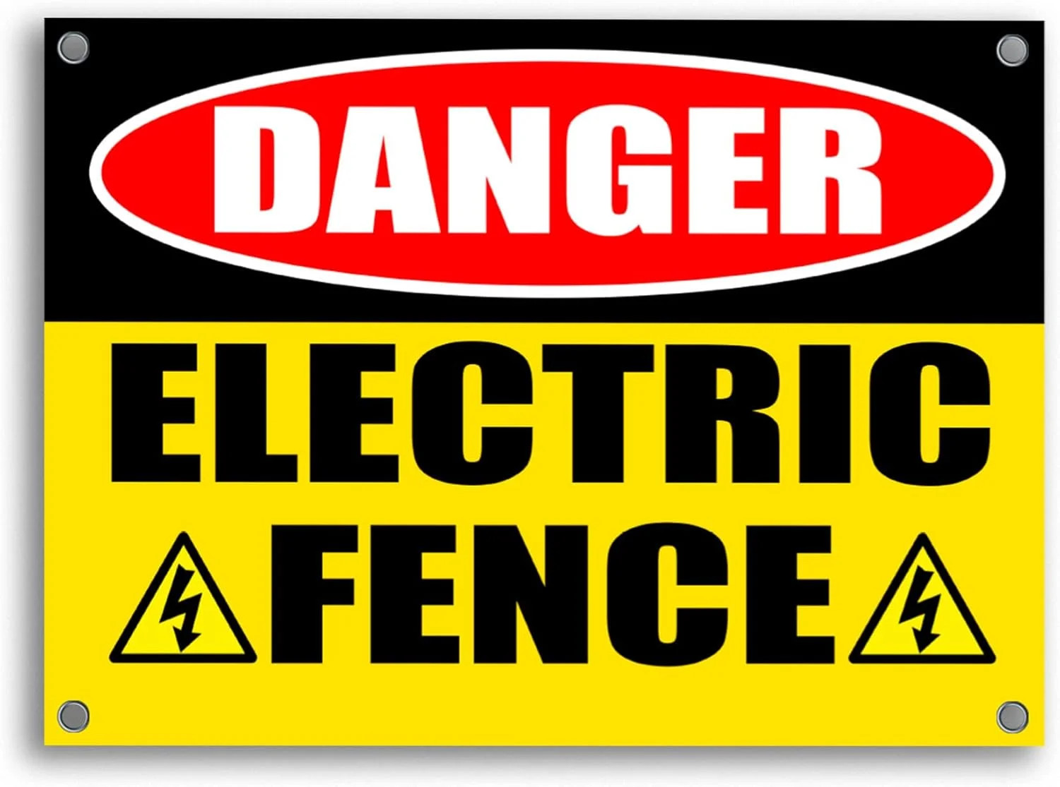 Electric Fence Warning Sign 11x8 Inch - Coroplast Caution Electric Fence Signs,