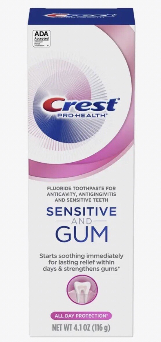 CrestProHealth Flouride Toothpaste Anticavity/Antigingivitis/Sensitive Teeth 4oz