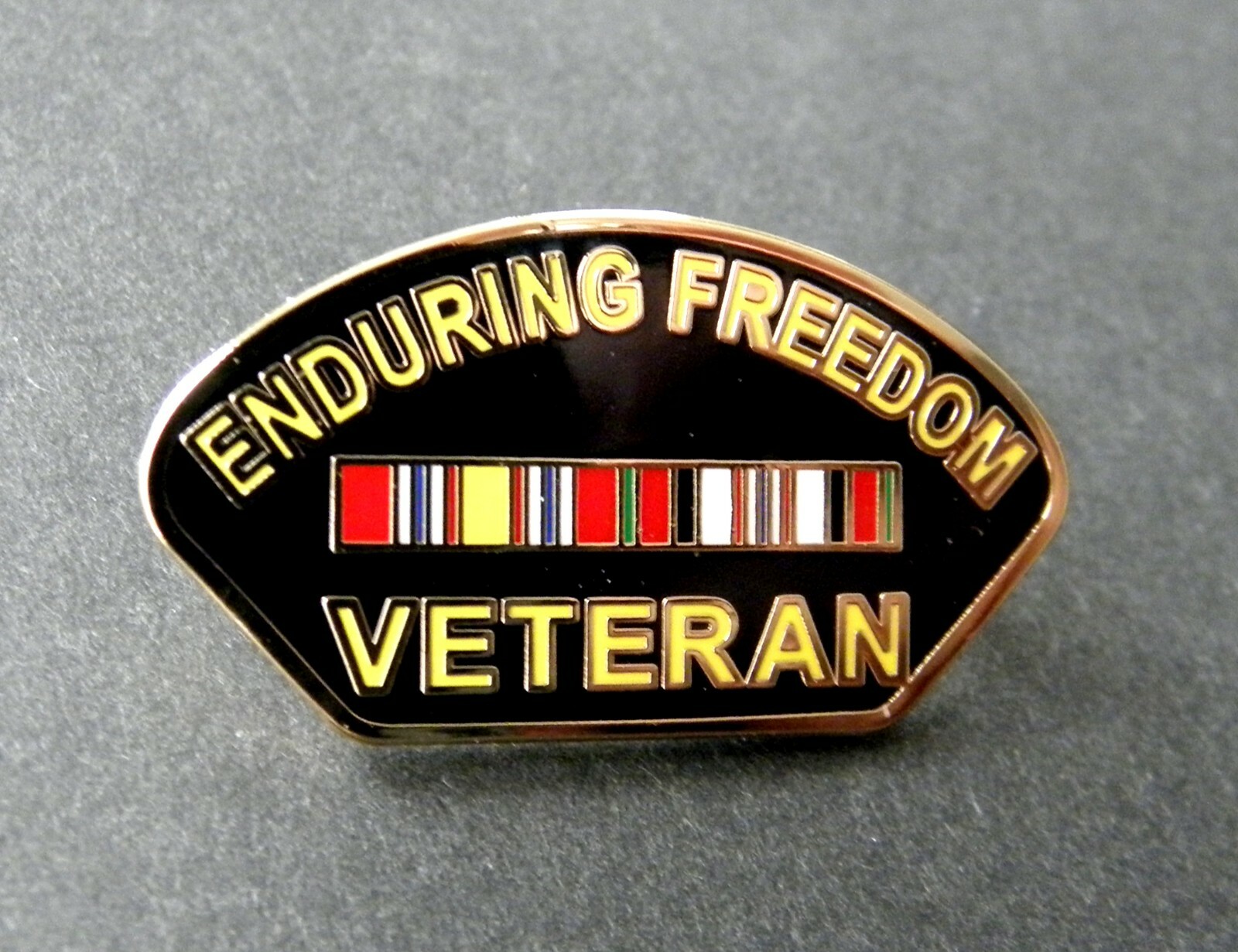 ENDURING FREEDOM VETERAN CIB COMBAT RIBBON LAPEL PIN BADGE 1.1 INCHES