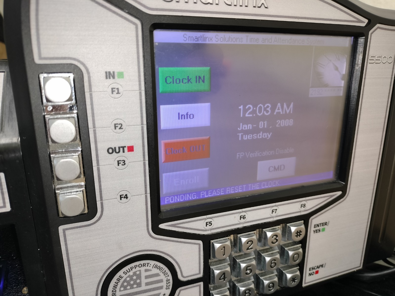SmartLinx PL-5522SP Calculating Time Clock