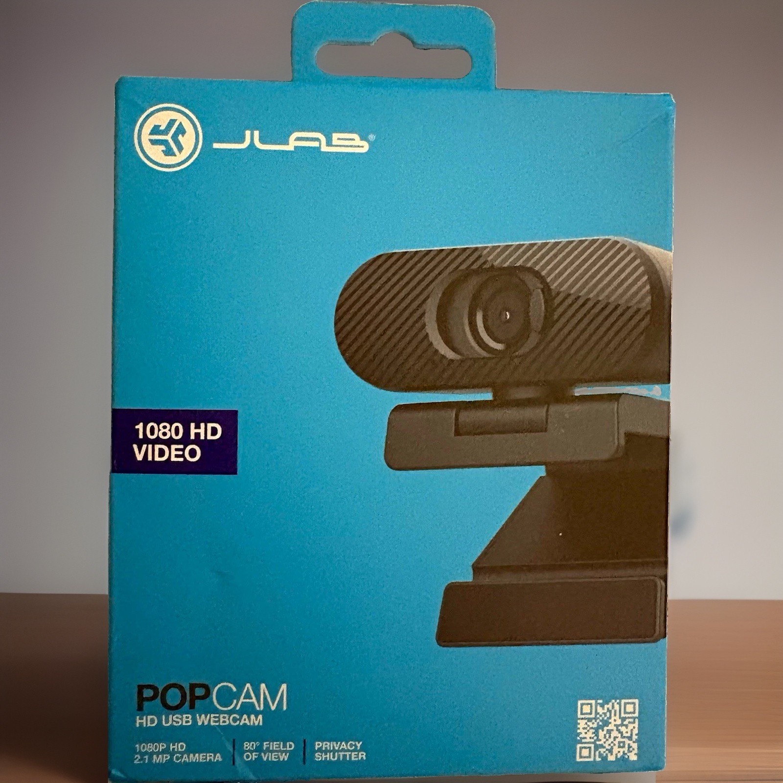 JLab PopCam 1080p HD USB Webcam 30fps Black High Definition Privacy Shutter